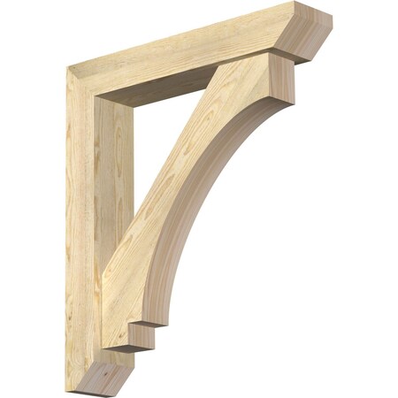 Ekena Millwork Imperial Slat Rough Sawn Bracket w/ Offset Brace, Douglas Fir, 6"W x 30"D x 34"H BKT0604X30X34IMP06RDF